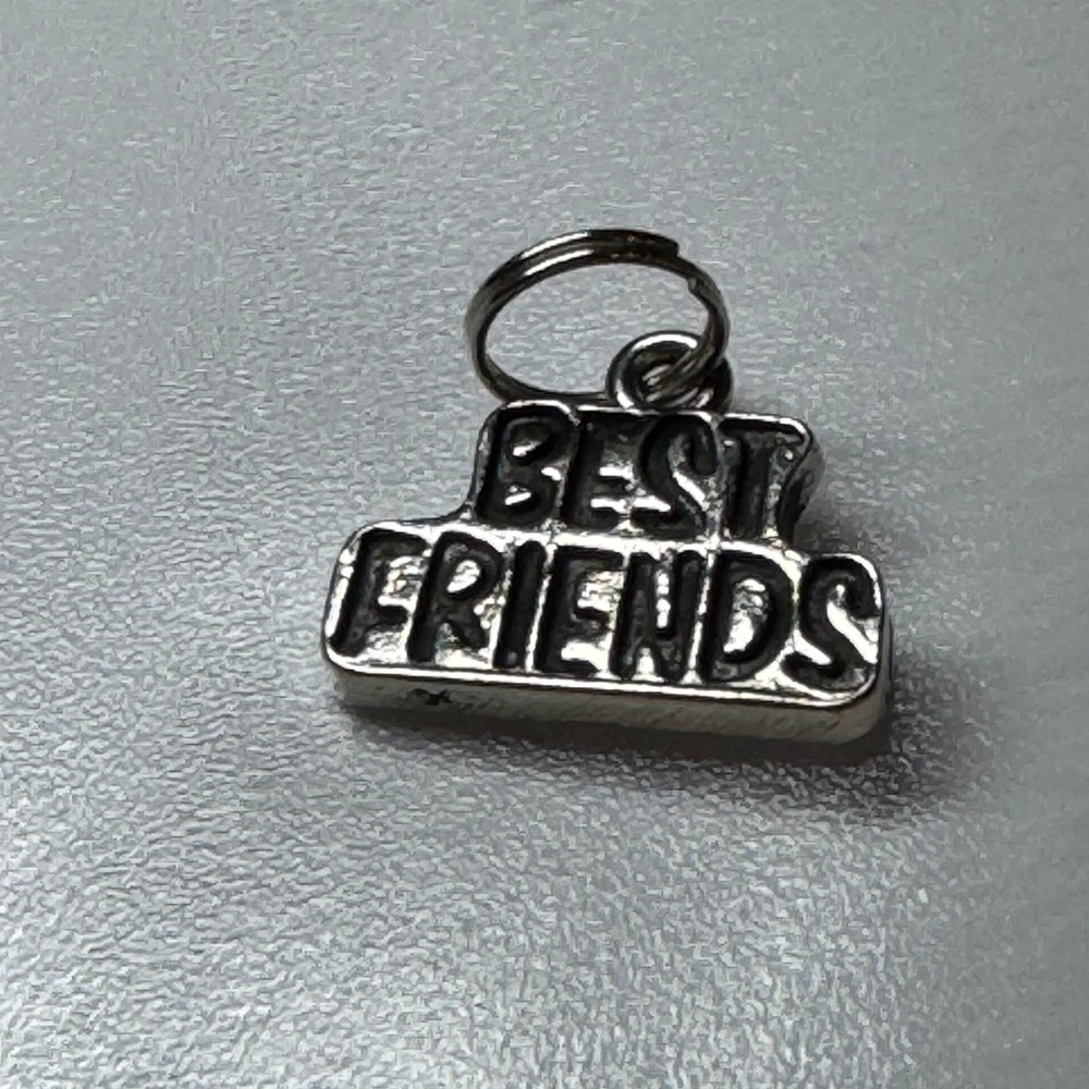 Best Friends Charm Silver Tone Pendant Jewelry Making Accessory